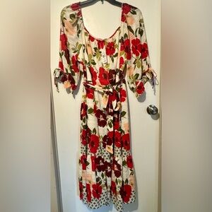 Poppy Floral Midi Dress - New With Tags